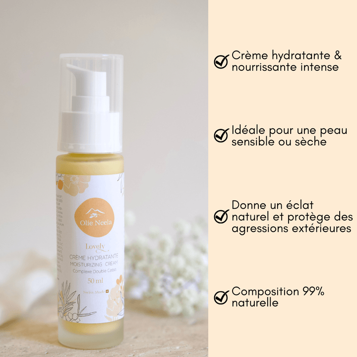 Crème hydratante et nourrissante - Huile et Bourgeon de Cassis - OlieNeela