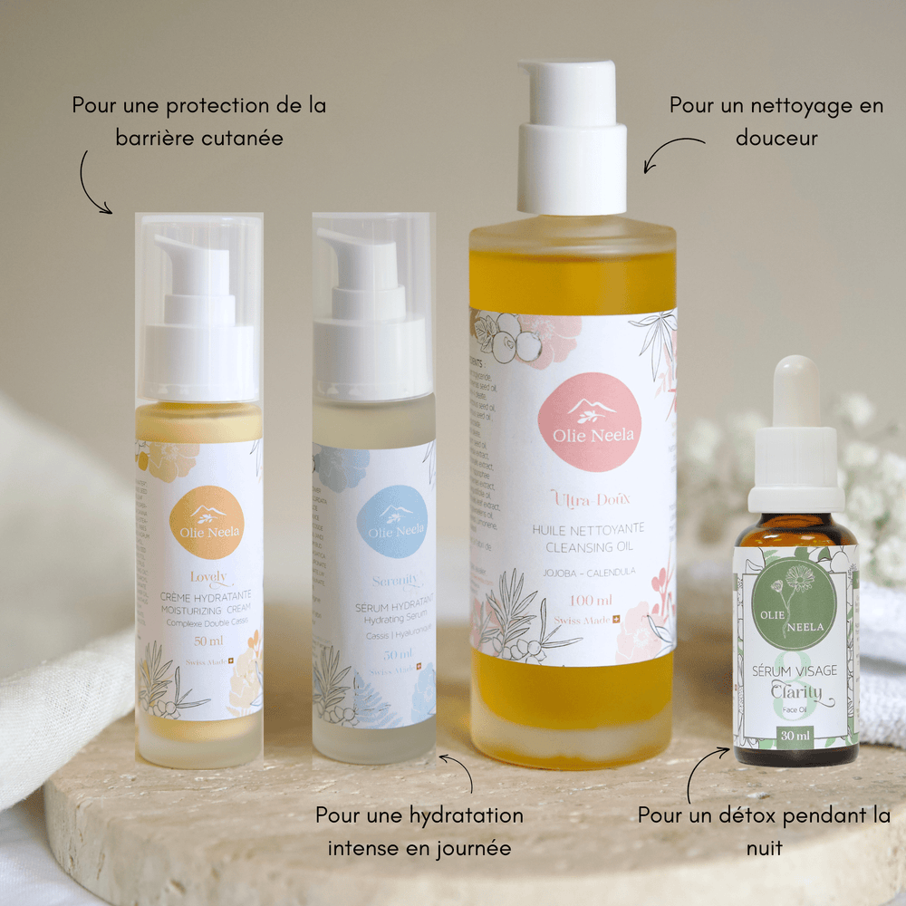 Routine Soin Visage - Rituel de Beauté Suisse - Peau Mixte - Grasse - OlieNeela