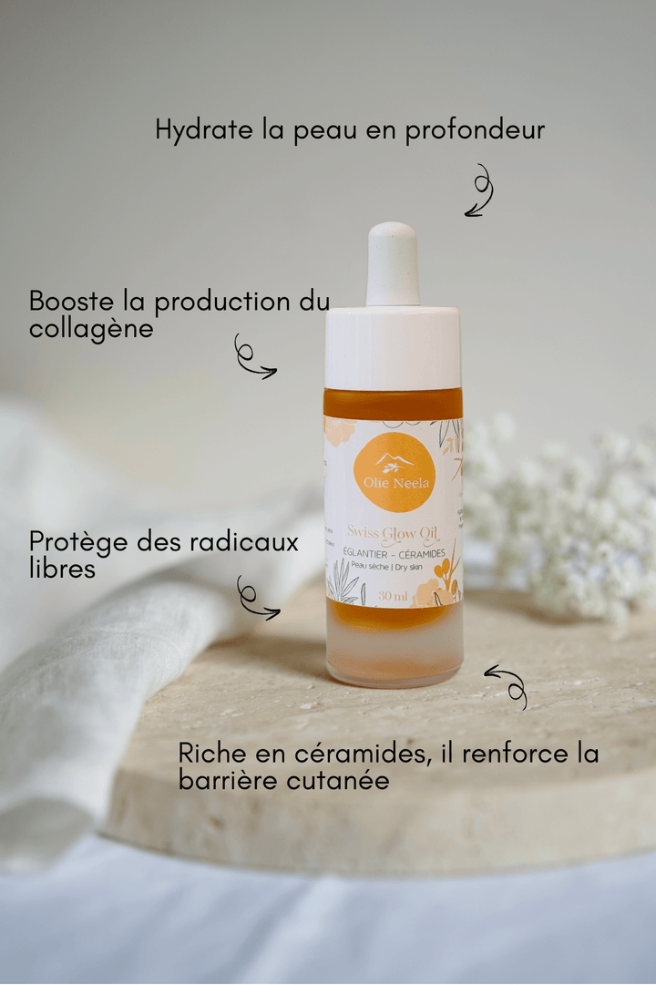 Swiss Glow Oil - Peau Sèche & Terne - Céramides et Edelweiss - OlieNeela