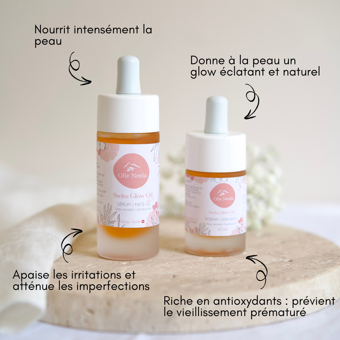 Swiss Glow Oil  - Sérum Peau sensible - Rougeurs - Imperfections