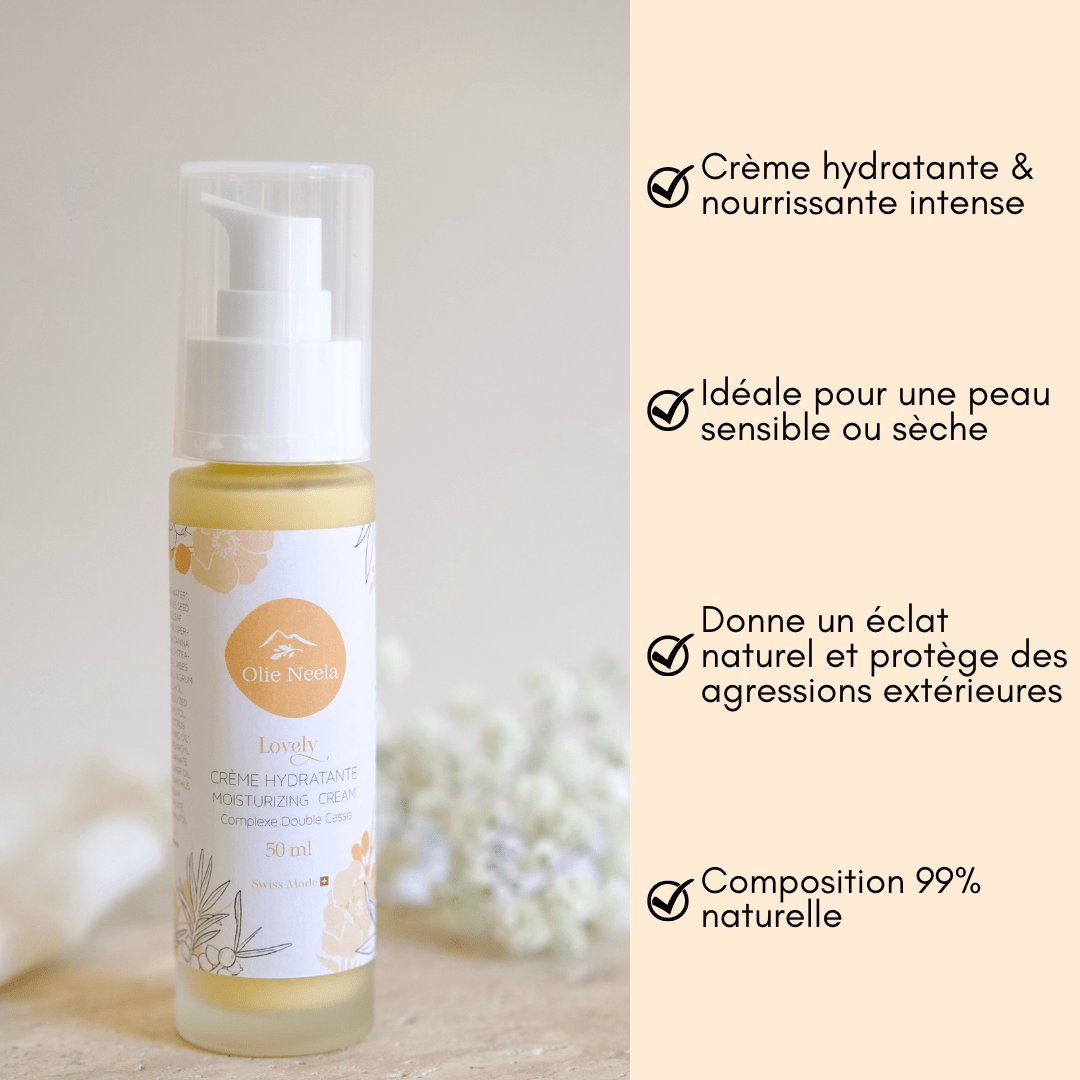 Crème hydratante et nourrissante - Huile et Bourgeon de Cassis - OlieNeela