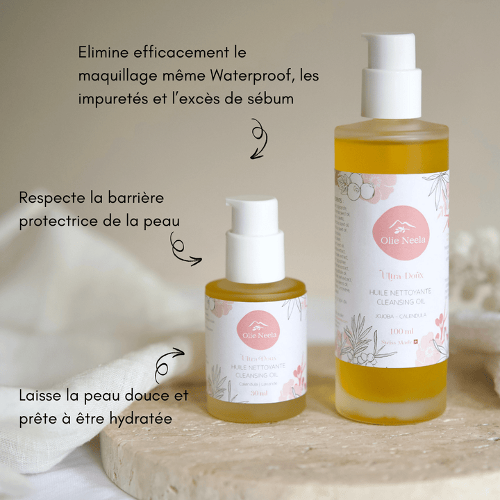 Huile Démaquillante & Nettoyante Bio - Lavande Calendula - OlieNeela
