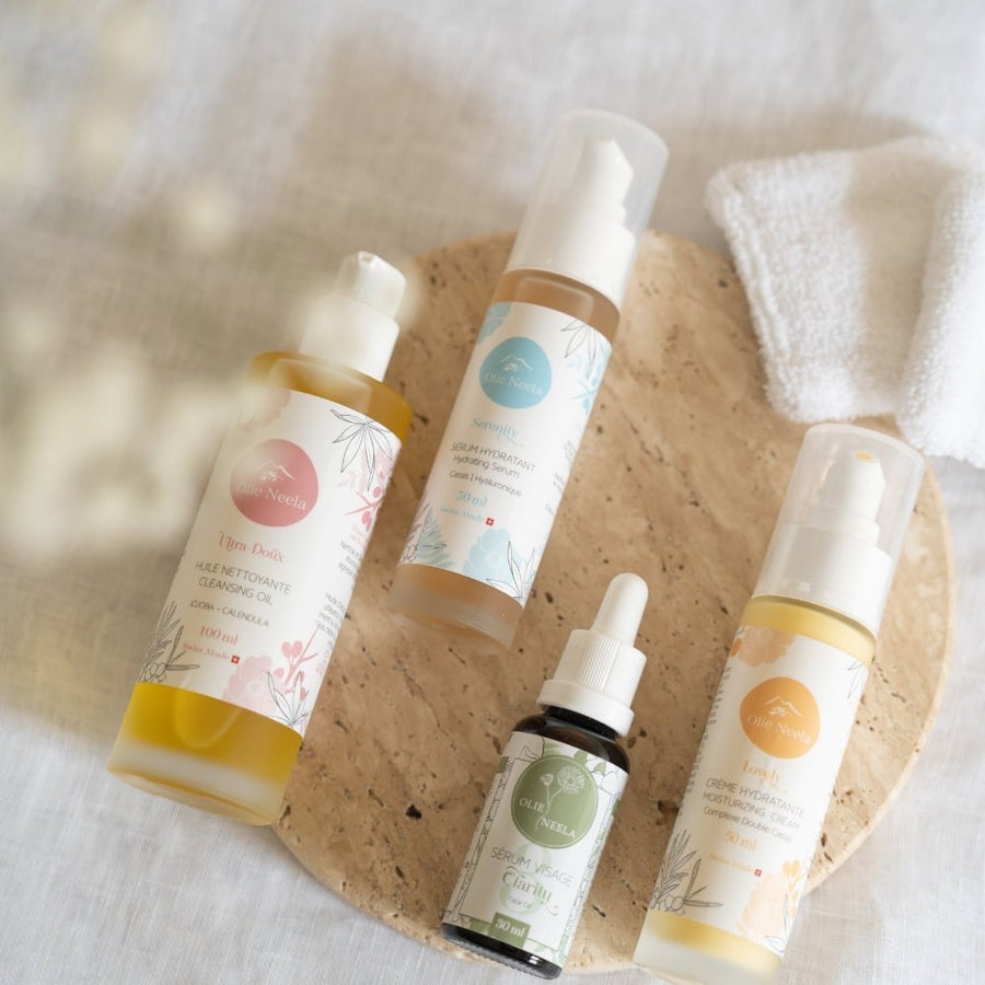 Routine Soin Visage - Rituel de Beauté Suisse - Peau Mixte - Grasse - OlieNeela