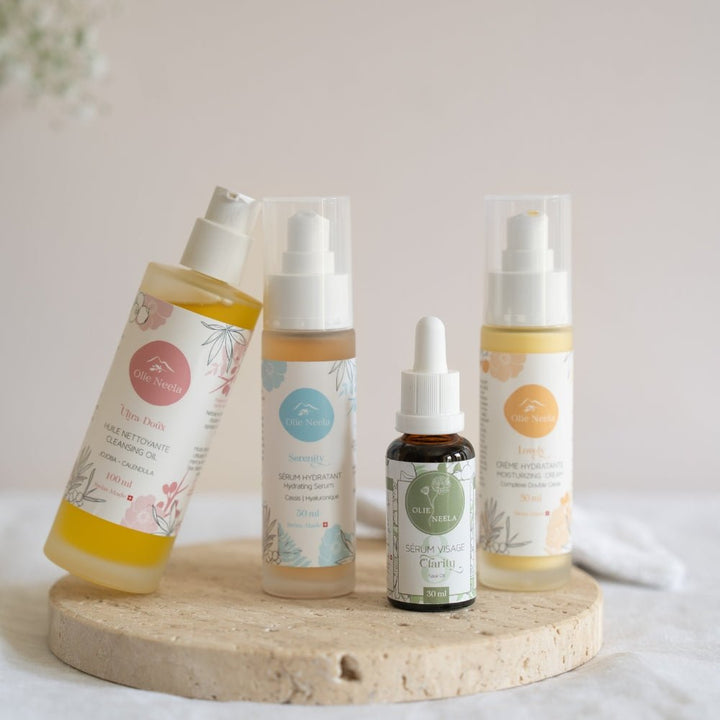 Routine Soin Visage - Rituel de Beauté Suisse - Peau Mixte - Grasse - OlieNeela