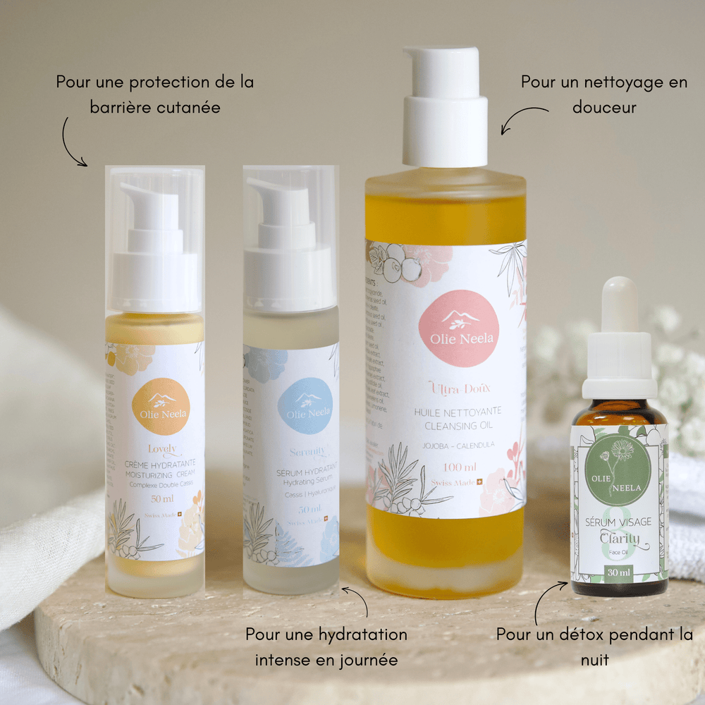 Routine Soin Visage - Rituel de Beauté Suisse - Peau Mixte - Grasse - OlieNeela