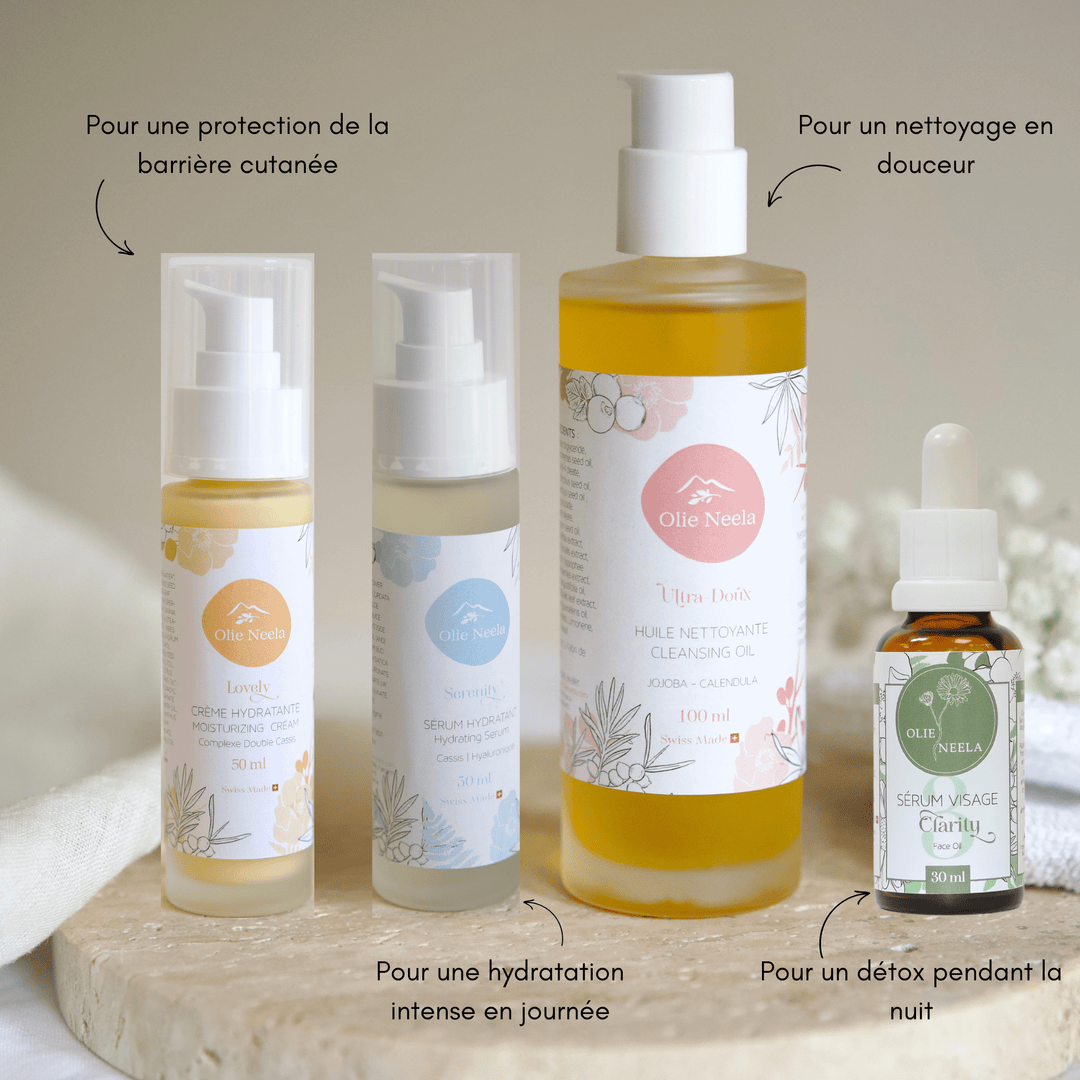 Routine Soin Visage - Rituel de Beauté Suisse - Peau Mixte - Grasse - OlieNeela
