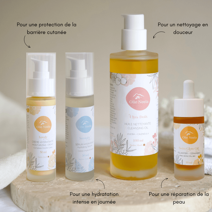 Routine Soin Visage - Rituel de Beauté Suisse - Peau Sèche - OlieNeela