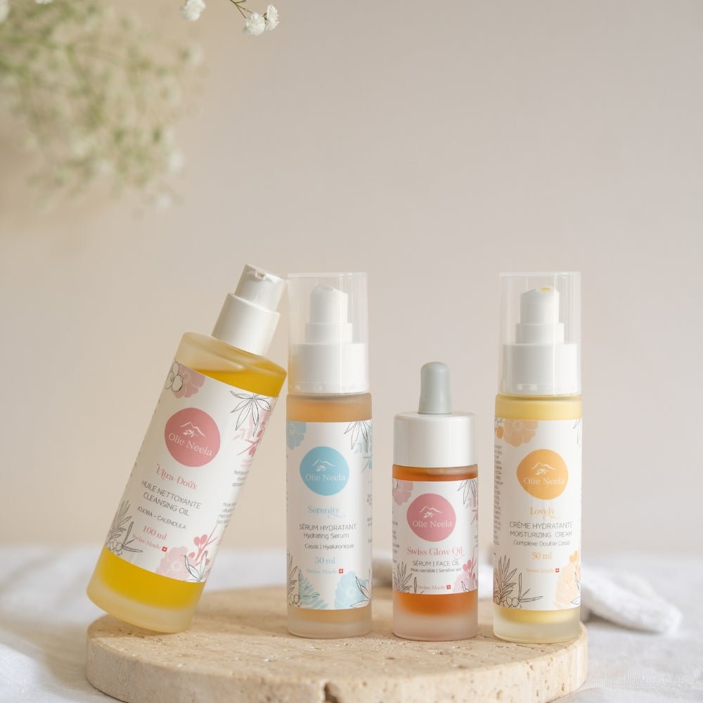 Routine Soin Visage - Rituel de Beauté Suisse - Peau Sensible - OlieNeela