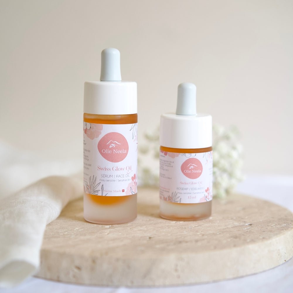 Swiss Glow Oil - Sérum Peau sensible - Rougeurs - Imperfections - OlieNeela