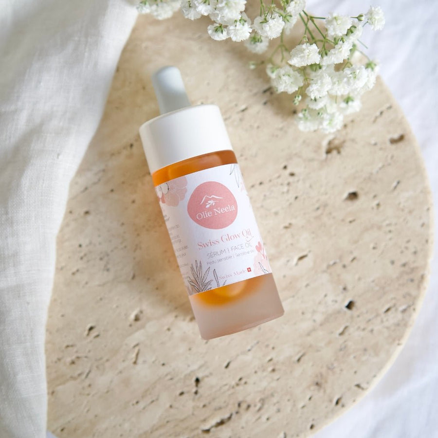 Swiss Glow Oil - Sérum Peau sensible - Rougeurs - Imperfections - OlieNeela